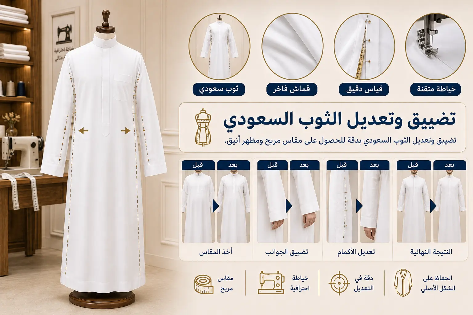 تضييق وتعديل الثوب
